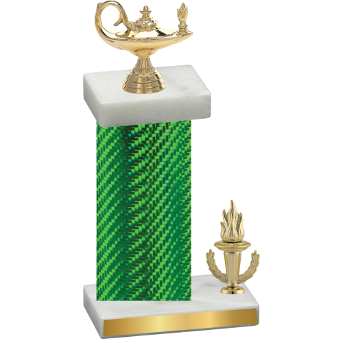 Accented Single Green Carbon Fiber Victory Academics Trophy