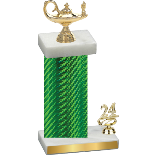 Accented Single Green Carbon Fiber Year Academics Trophy