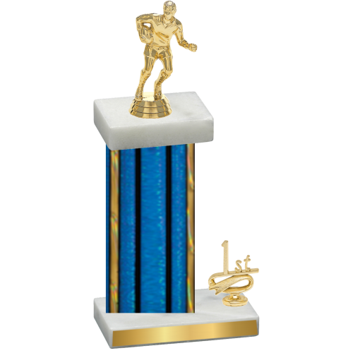 Accented Single Blue Glacier First Place Rugby Trophy