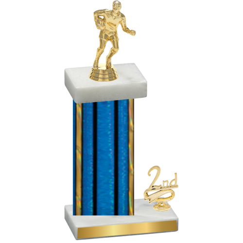 Accented Single Blue Glacier Second Place Rugby Trophy