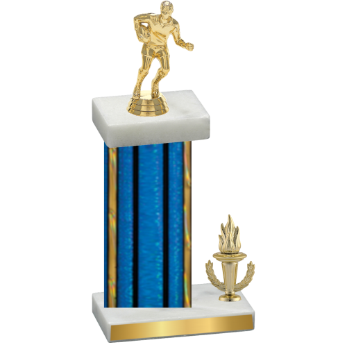 Accented Single Blue Glacier Victory Rugby Trophy