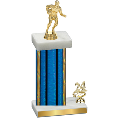 Accented Single Blue Glacier Year Rugby Trophy