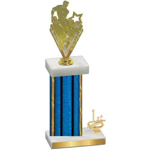 Accented Single Blue Glacier First Place Rugby Trophy