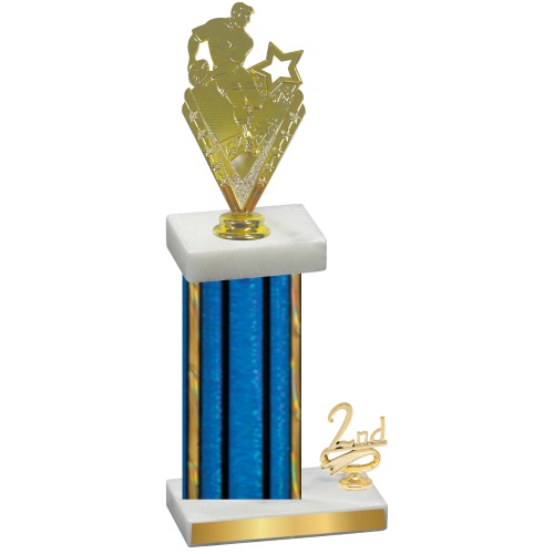 Accented Single Blue Glacier Second Place Rugby Trophy