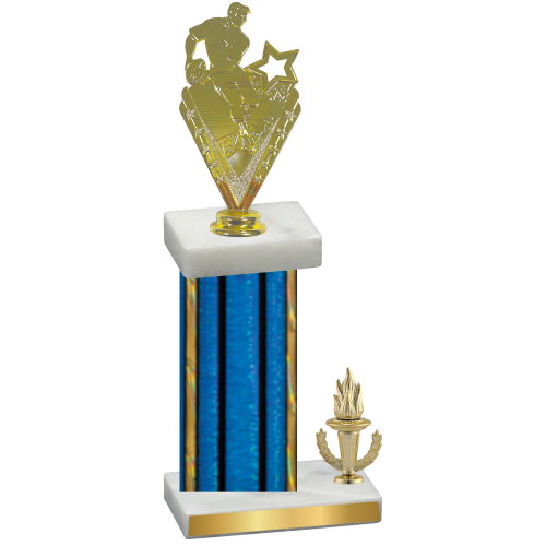 Accented Single Blue Glacier Victory Rugby Trophy