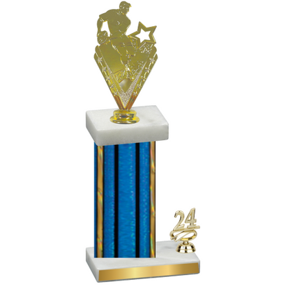 Accented Single Blue Glacier Year Rugby Trophy