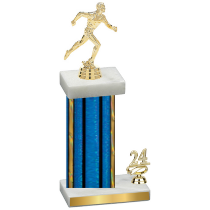 Accented Single Blue Glacier Year Running Trophy