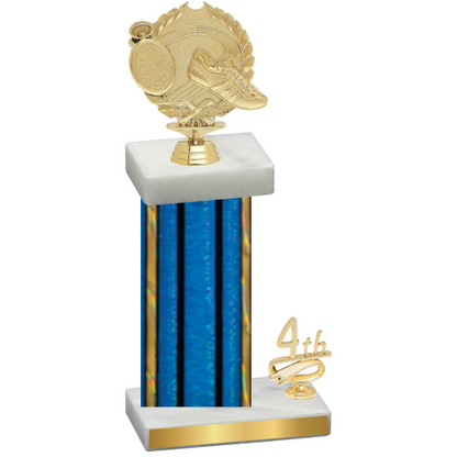 Accented Single Blue Glacier Fourth Place Running Trophy