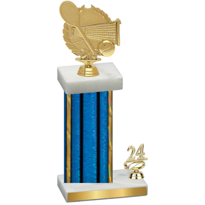 Accented Single Blue Glacier Year Tennis Trophy