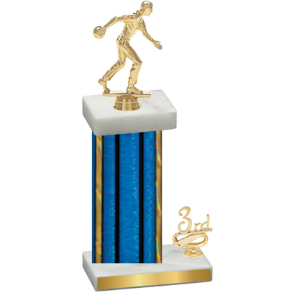 Accented Single Blue Glacier Third Place Bowling Trophy