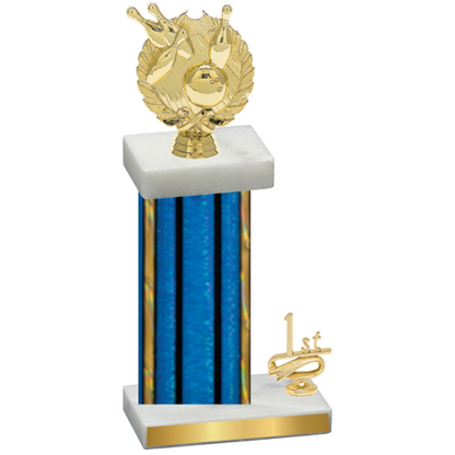 Accented Single Blue Glacier First Place Bowling Trophy