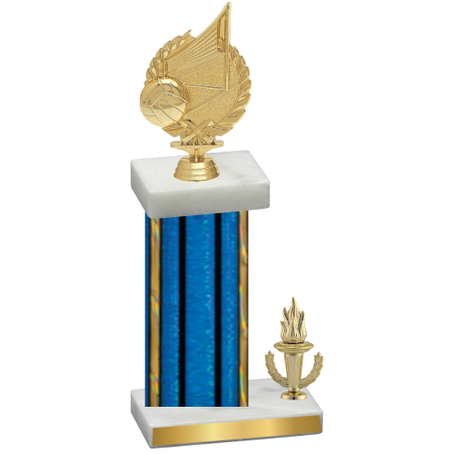 Accented Single Blue Glacier Victory Volleyball Trophy