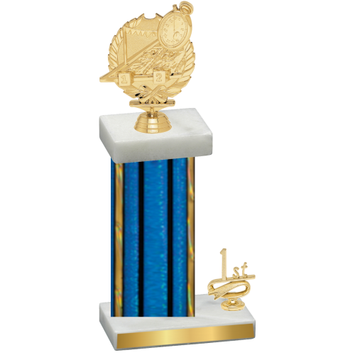 Accented Single Blue Glacier First Place Swimming Trophy