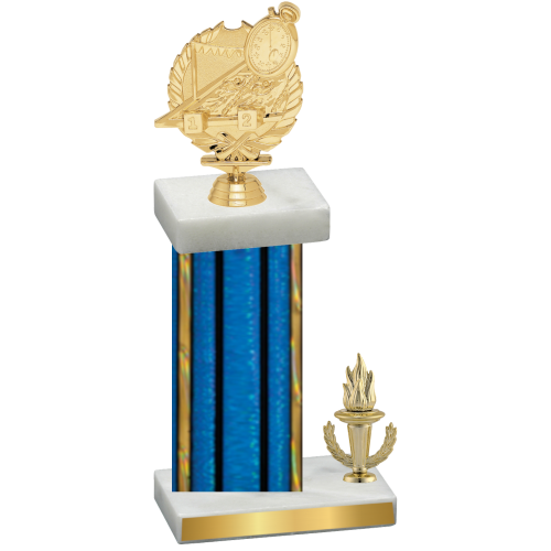 Accented Single Blue Glacier Victory Swimming Trophy