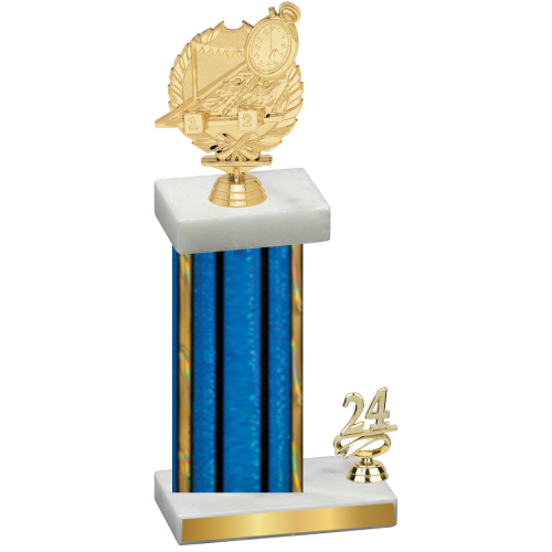 Accented Single Blue Glacier Year Swimming Trophy