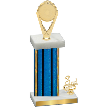 Accented Single Blue Glacier Third Place Insert Trophy