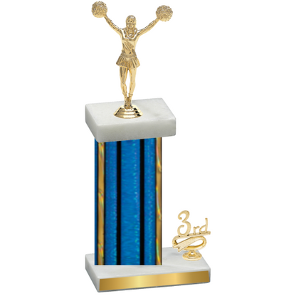 Accented Single Blue Glacier Third Place Cheerleading Trophy