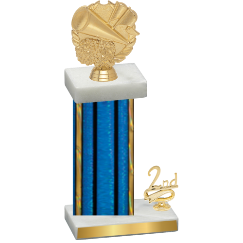 Accented Single Blue Glacier Second Place Cheerleading Trophy