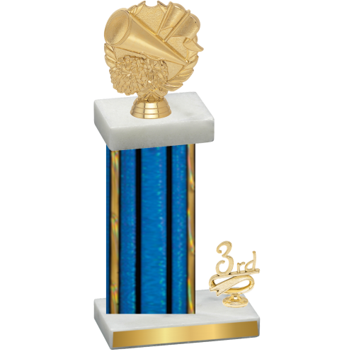 Accented Single Blue Glacier Third Place Cheerleading Trophy