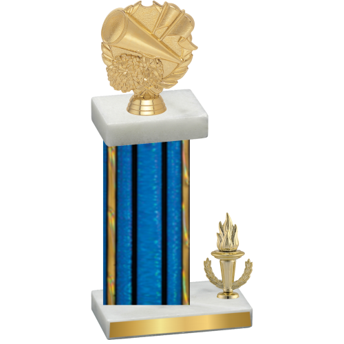 Accented Single Blue Glacier Victory Cheerleading Trophy