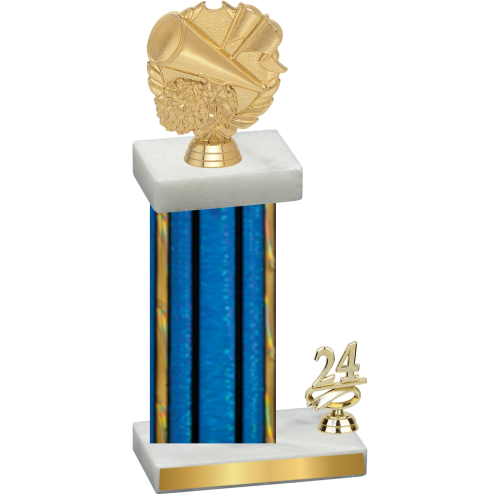 Accented Single Blue Glacier Year Cheerleading Trophy