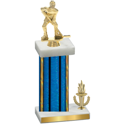 Accented Single Blue Glacier Victory Hockey Trophy