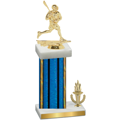 Accented Single Blue Glacier Victory Lacrosse Trophy