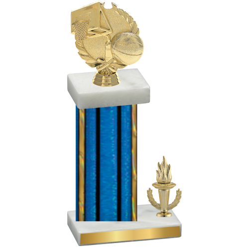 Accented Single Blue Glacier Victory Basketball Trophy