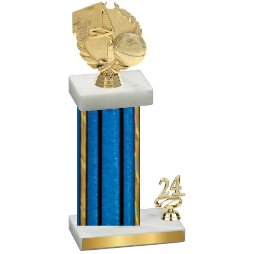 Accented Single Blue Glacier Year Basketball Trophy