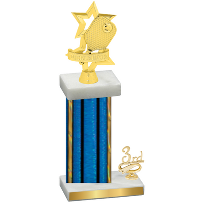 Accented Single Blue Glacier Third Place Pickleball Trophy