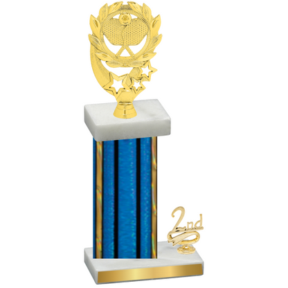 Accented Single Blue Glacier Second Place Pickleball Trophy