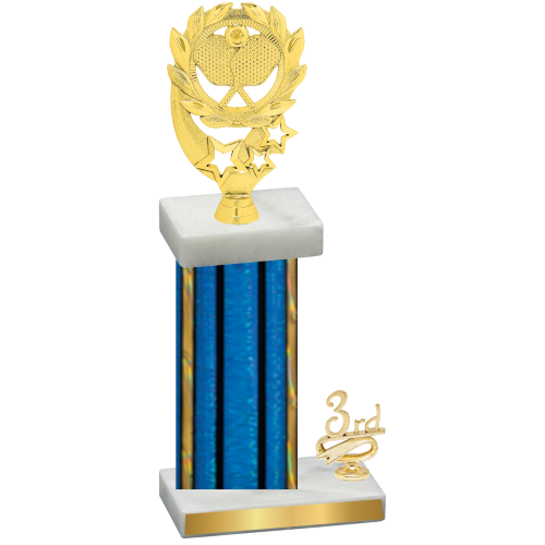 Accented Single Blue Glacier Third Place Pickleball Trophy