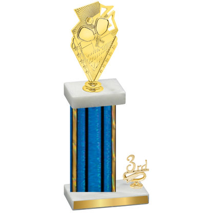 Accented Single Blue Glacier Third Place Pickleball Trophy