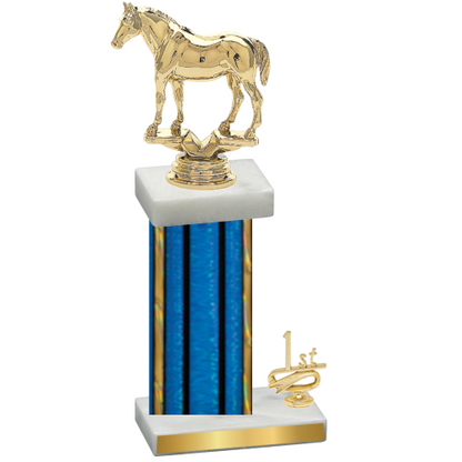 Accented Single Blue Glacier First Place Horses Trophy