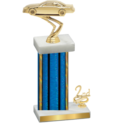 Accented Single Blue Glacier Second Place Cars Trophy