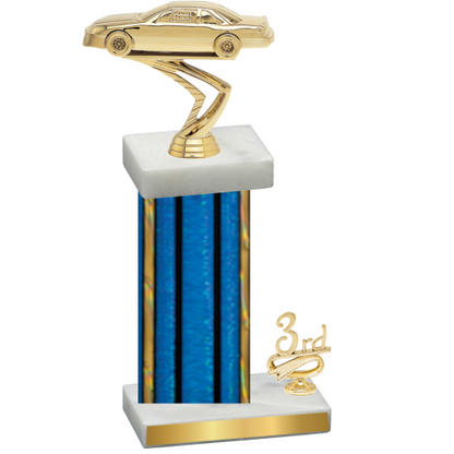 Accented Single Blue Glacier Third Place Cars Trophy