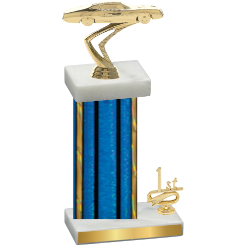 Accented Single Blue Glacier First Place Cars Trophy