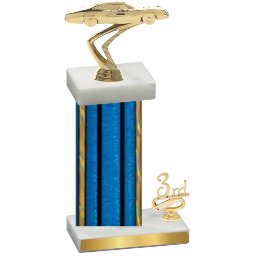 Accented Single Blue Glacier Third Place Cars Trophy