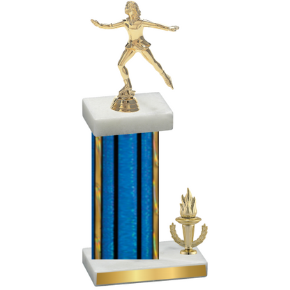 Accented Single Blue Glacier Victory Skater Trophy