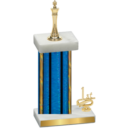 Accented Single Blue Glacier First Place Chess Trophy