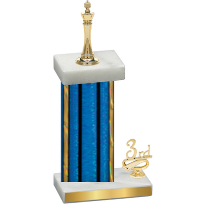 Accented Single Blue Glacier Third Place Chess Trophy