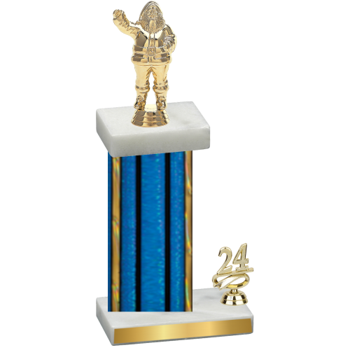 Accented Single Blue Glacier Year Holiday Trophy