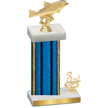 Accented Single Blue Glacier Third Place Fishing Trophy