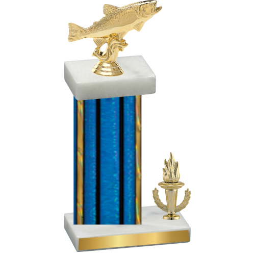 Accented Single Blue Glacier Victory Fishing Trophy