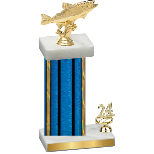 Accented Single Blue Glacier Year Fishing Trophy