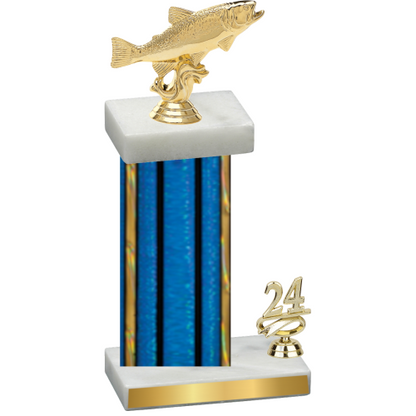 Accented Single Blue Glacier Year Fishing Trophy