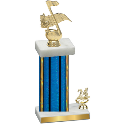 Accented Single Blue Glacier Year Music Trophy