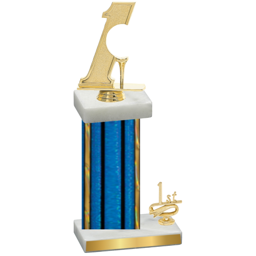 Accented Single Blue Glacier First Place Golf Trophy