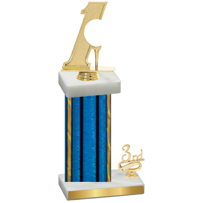 Accented Single Blue Glacier Third Place Golf Trophy