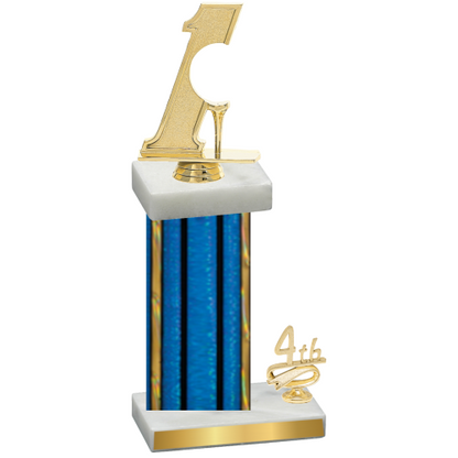 Accented Single Blue Glacier Fourth Place Golf Trophy